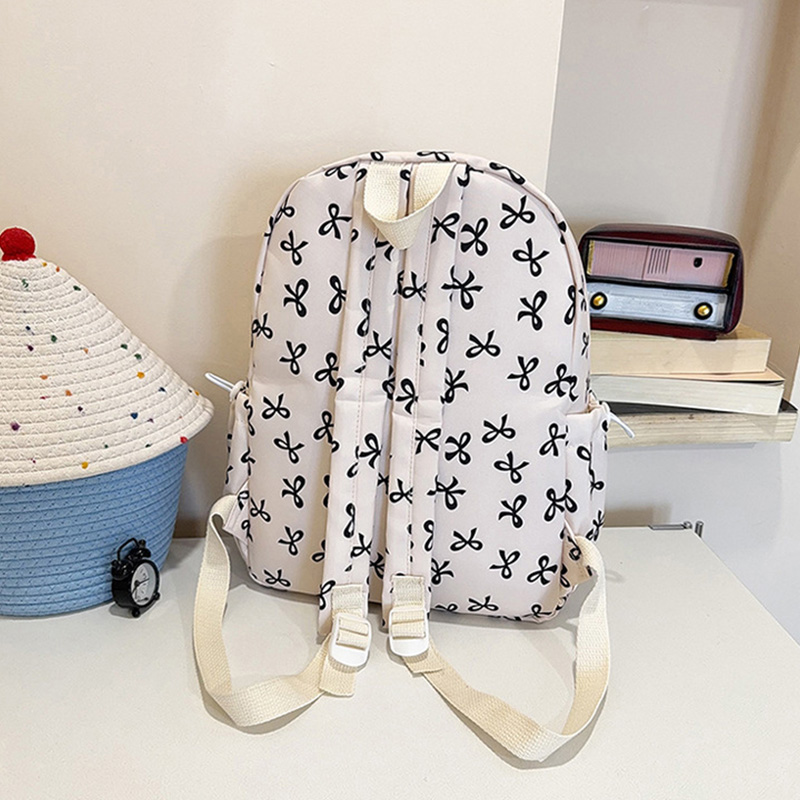 Cute Bow Print Backpack Nylon  - School Backpack Teen ulasan dan harga