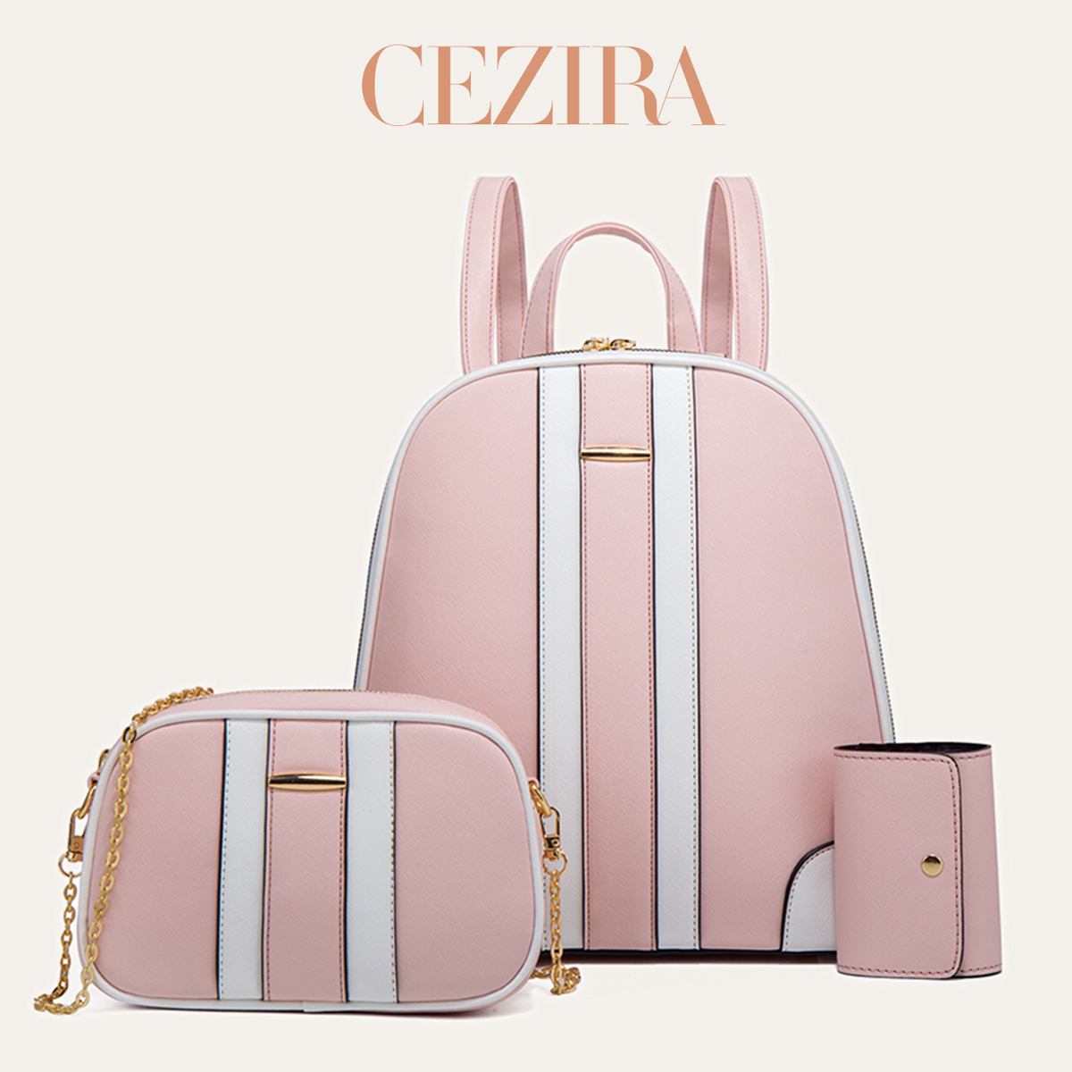 CR Fashion Stripes Patchwork B - Fashion Backpack Women ulasan dan harga