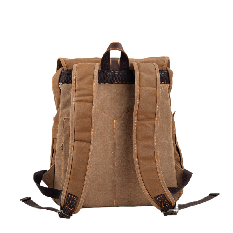 New wax canvas men's backpack  - Canvas Backpack Casual ulasan dan harga
